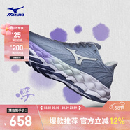 美津濃（MIZUNO）25年新款 運動(dòng)鞋男女跑步鞋透氣緩震回彈慢跑鞋WAVE SKY 8