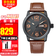 西鐵城（CITIZEN）光動(dòng)能手表男皮帶夜光商務(wù)時(shí)尚潮流男士騷橙男表送禮情人節 騷橙BM8475-26E