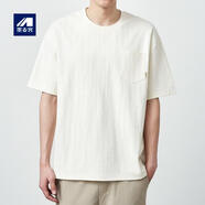 墨麥客簡(jiǎn)約肌理撞色男士短袖t恤2025夏新款圓領(lǐng)寬松體恤男71298 黑色 L