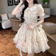 馨瑞緣（XINRUIYUAN）洛麗塔lolita森系甜美小個子娃娃領(lǐng)碎花連衣裙夏季新款年輕減齡多 碎花連衣裙【款】 S