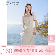 三彩大碼女裝2025夏季新款法式復古蕾絲方領(lǐng)連衣裙褶皺收腰氣質(zhì)胖MM