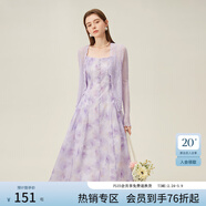 范思藍恩薄款長(cháng)袖遮陽(yáng)針織衫開(kāi)衫女夏季甜美鏤空空調衫24FS12119 薰衣草色 S