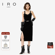 IRO NIGHT 蕾絲拼接背心連衣裙天鵝絨肌理法式輕奢26早春新款 經(jīng)典黑 XXS