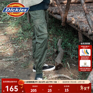Dickies休閑褲 男女同款新復古回潮印花多口袋束口工裝褲百搭8 軍綠色 32