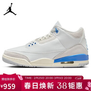 Jordan男休閑鞋喬丹AJ3北卡藍 耐磨 JORDAN 3 運動(dòng)鞋CT8532-101白藍40.5