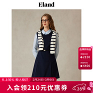ELAND【零染】衣戀連衣裙女學(xué)院風(fēng)假兩件襯衫背心腰帶長(cháng)裙25秋新  藏青色(59)Navy M