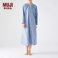 MUJI MUJI 女式 棉 寬版連衣裙 春秋 長(cháng)袖 純棉全棉FD94CC3A 薩克森藍 M (155/80A)