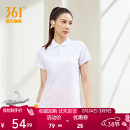 361°361度運動(dòng)翻領(lǐng)t恤夏季新款男女常規休閑上衣透氣短袖情侶POLO衫 【女款】本白 3XL