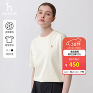 哈吉斯（HAZZYS）女裝 【薄荷曼波風(fēng)】夏款針梭相拼T恤衫女ASTSE0BBX51 米黃色OW M (160/84A 38)