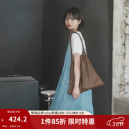 茵曼（INMAN）天絲涼感漢麻抗菌牛仔連衣裙兩件套裝2026夏女裝休閑背帶長(cháng)裙子 牛仔藍 XL