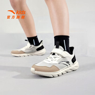 安踏兒童運動(dòng)鞋男大童鞋26年春季新款網(wǎng)面透氣魔術(shù)貼元氣跑鞋小白鞋 【男透網(wǎng)】白/黑/生木色-4 35 鞋內長(cháng)22cm