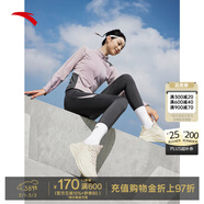 安踏漫步女鞋跑步鞋春季網(wǎng)面透氣輕便運動(dòng)鞋慢跑鞋 【革面防潑水】燕麥白/淺煙灰-4 37.5 (235mm)