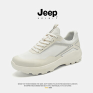JEEP SPIRIT吉普男鞋黑武士跑步運動(dòng)鞋子男款2026春夏季新款透氣戶(hù)外登山通勤 極地白【四季款】 5513926117 42