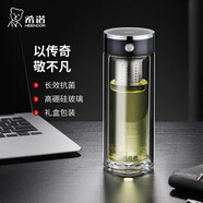 希諾（heenoor）抗菌玻璃杯男雙層防燙車(chē)載水杯茶水分離泡茶杯子X(jué)N-628L 紫羅蘭