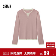 森馬（Semir）森馬毛衣女短款假兩件含羊毛針織衫24冬新款保暖內搭109724107015