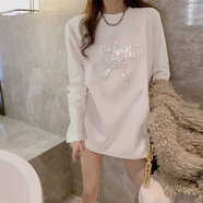 MODX香港女裝夏裝白色燙鉆鐵塔T恤女寬松短袖內搭上衣 白色Y63113+燙鉆鐵塔1 M