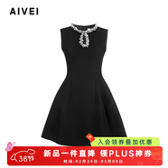 AIVEI欣賀艾薇2025春季輕熟優(yōu)雅淑女亮片小黑裙連衣裙S715403A 黑色 L