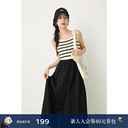 詩(shī)凡黎（‘S EIFINI）黑色條紋拼接針織背心裙2024春新款裙子中長(cháng)氣質(zhì)背帶連衣裙 黑色拼接款 S 155/80A