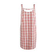 SHXI【原版質(zhì)量】活潑的氛圍感度假背心格子連衣裙夏季小裙子女字寬松 橘色格子-現貨 M