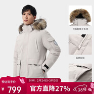 駱駝（CAMEL）戶(hù)外極寒派克工裝毛領(lǐng)情侶款羽絨服保暖加厚中長(cháng)款外套