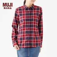 MUJI MUJI 女式 新疆棉 輕量法蘭絨 襯衫 W9AC506 紅色X格子 L