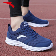 安踏（ANTA） 男鞋跑步鞋2026新款春季網(wǎng)面透氣休閑鞋子旗艦運動(dòng)鞋男網(wǎng)鞋 黑曜石藍/安踏白5581 44.5