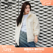 BOY LONDON【奶酪陷阱】秋冬情侶外套白色保暖仿毛絨夾克N23007 白色 S