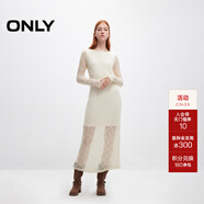 ONLY2025秋季新款甜美優(yōu)雅鉤花蕾絲長(cháng)袖長(cháng)裙連衣裙女|125161006 A43 奶油白色 L