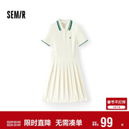 森馬（Semir）連衣裙女夏季撞色polo領(lǐng)短裙字母運動(dòng)風(fēng)學(xué)院風(fēng)百褶裙101325114051