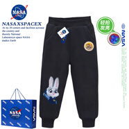 瘋狂動(dòng)物城NASA聯(lián)名瘋狂動(dòng)物城男女童春春秋季兒童運動(dòng)褲朱迪尼克衛褲子 灰黑色褲子【春秋款】 130 cm