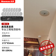 紐曼（Newmine）D165 定壓吸頂喇叭功放套裝 吊頂背景音樂公共廣播音響 音箱功放組合 一拖十五