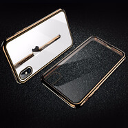 銘威達 蘋果x/xs手機殼iphone xsmax保護套適用于xr/se2/7/8 plus 升級版－蘋果XSMAX（雙面玻璃）-土豪金