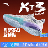 安踏（ANTA）KT籃球鞋男湯普森運動(dòng)鞋男緩震防滑防側翻實(shí)戰比賽氣墊球鞋子男 【KT3 TEAM低幫版】淺銀灰/云灰色-3 42 (260mm)