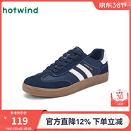 熱風(fēng)男鞋春季新款男士薄底運動(dòng)休閑鞋百搭德訓鞋男款板鞋子 06蘭色H14M25753 39