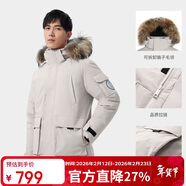 駱駝（CAMEL）戶(hù)外極寒派克工裝毛領(lǐng)情侶款羽絨服保暖加厚中長(cháng)款外套