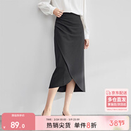 尚都比拉氣質(zhì)設計感半身裙女裝秋季開(kāi)衩包臀裙顯瘦中長(cháng)款裙子女 斑鳩灰 S