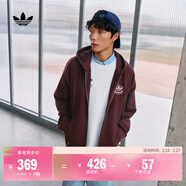 adidas 2025針織運動(dòng)連帽夾克外套男女秋季阿迪達斯三葉草 極光寶石紅   M