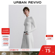 UR秋冬新款女裝簡(jiǎn)約氣質(zhì)百搭立領(lǐng)修身針織衫UWB940013 本白 M