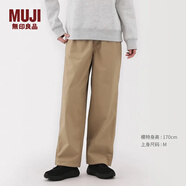 MUJI女式 工裝 寬版褲  褲子女款 25年春季款 休閑褲 女裝 BE1VOA5S 深米色 M (160/66A)