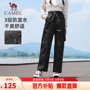 駱駝（CAMEL）直筒工裝褲女戶(hù)外防潑水運動(dòng)休閑褲子 J24CA6L6646 幻影黑 XL