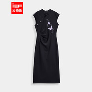 IEF/愛(ài)依服2026春夏新款氣質(zhì)古典修身顯瘦旗袍 黑 S