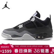 耐克NIKE男子休閑鞋喬丹AJ4 JORDAN 4中幫運動(dòng)鞋FQ8138-002黑白44.5