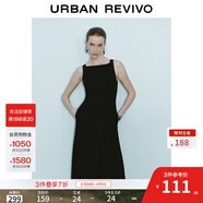 UR2025秋季新款女裝法式氣質(zhì)通勤一字領(lǐng)無(wú)袖連衣裙UWM750004 黑色 S