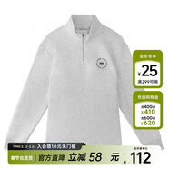 美特斯邦威[商場(chǎng)同款]男女同款2025春季新印花半拉鏈立領(lǐng)套頭衛衣 白花灰 S 165 88A