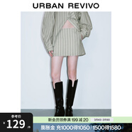 UR春季新款女裝高智感氣質(zhì)條紋超短款半裙UWJ550012 冷灰條紋 (偏短有內襯) S