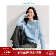茵曼毛衣女POLO領(lǐng)冬季新年紅裝套頭針織衫2026春季通勤長(cháng)袖毛衣上衣 淺藍色 M