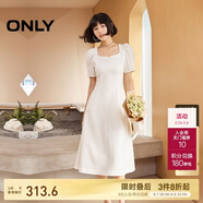 ONLY 2025春季氣質(zhì)復古方領(lǐng)泡泡袖中長(cháng)款連衣裙女|125107026
