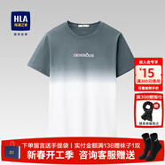 海瀾之家（HLA）短袖t恤男裝春夏季舒適圓領(lǐng)100%棉時(shí)尚有型漸變大身上衣服男士T恤 中綠漸變K1 4XL /190推薦99~106kg