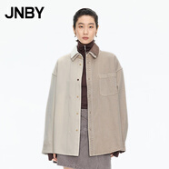江南布衣（JNBY）【商場(chǎng)同款】25秋新品牛仔拼色夾克外套襯衫領(lǐng)巴恩風(fēng)5P9613860 260/肉卡其 S