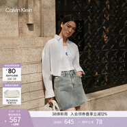 Calvin KleinJeans夏季女士美式潮流復古ck性感辣妹淺藍色微彈A字牛仔短裙